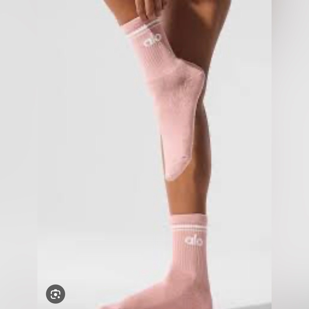 Alo Pink Crew Socks